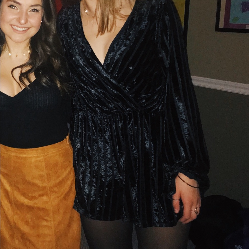 black suede romper